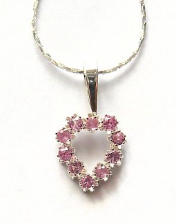Pink Sapphire Heart Shaped Pendant
